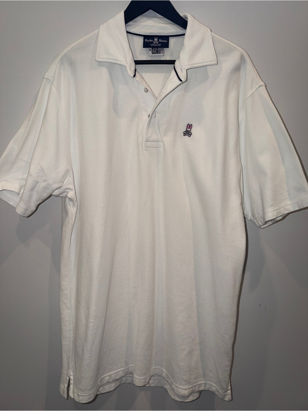 Psycho Bunny White Polo with Embroidered Bunny Logo